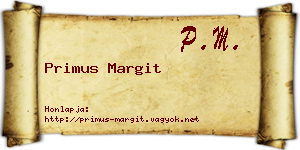 Primus Margit névjegykártya